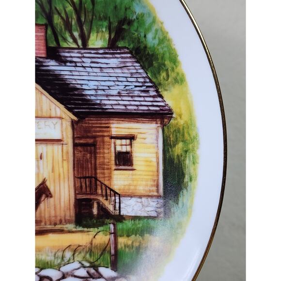 Country Living Legacy Plate Collector Wall Decor Porcelain 8 1/2" Gold Trim Vtg - Picture 5 of 12
